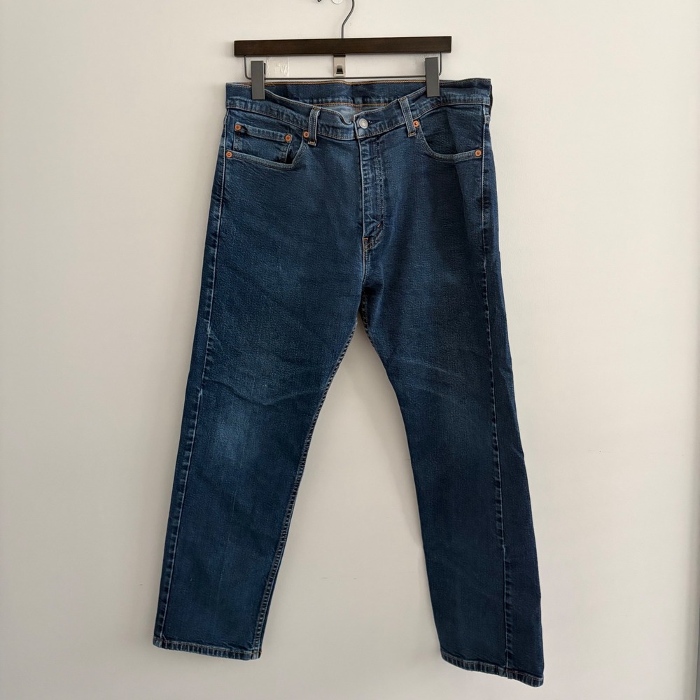 Levi's 505 Regular Fit Straight Leg Jeans Blue Denim Mens 36x30